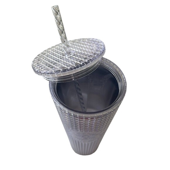 Starbucks 2020 Holiday Platinum Grid Disco Cold Cup Tumbler 24Oz New - Picture 3 of 4
